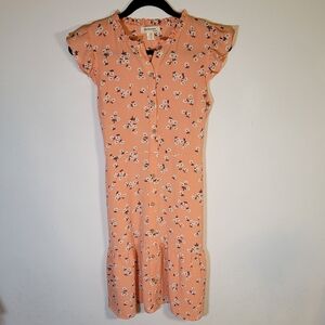Monteau Peach Floral Midi Dress